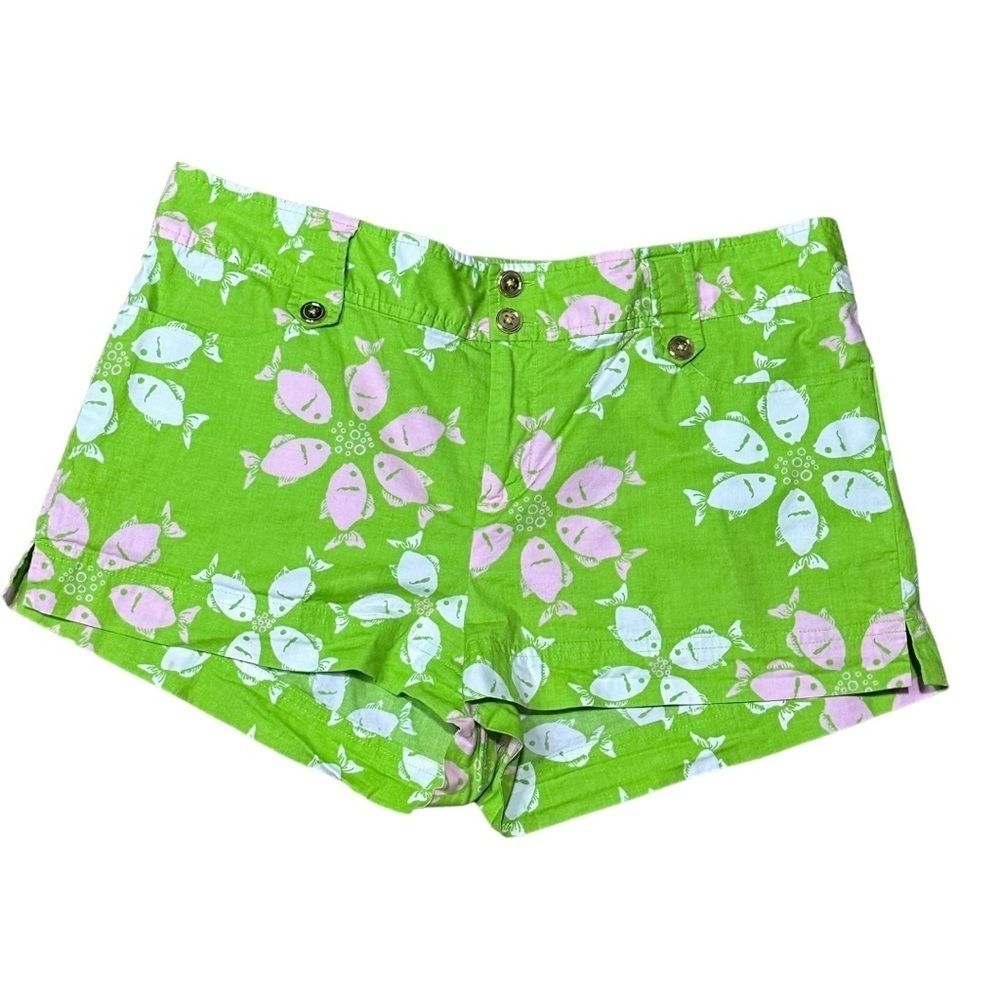 Lilly Pulitzer Palm Beach Fit Green Fish Shorts Size 10